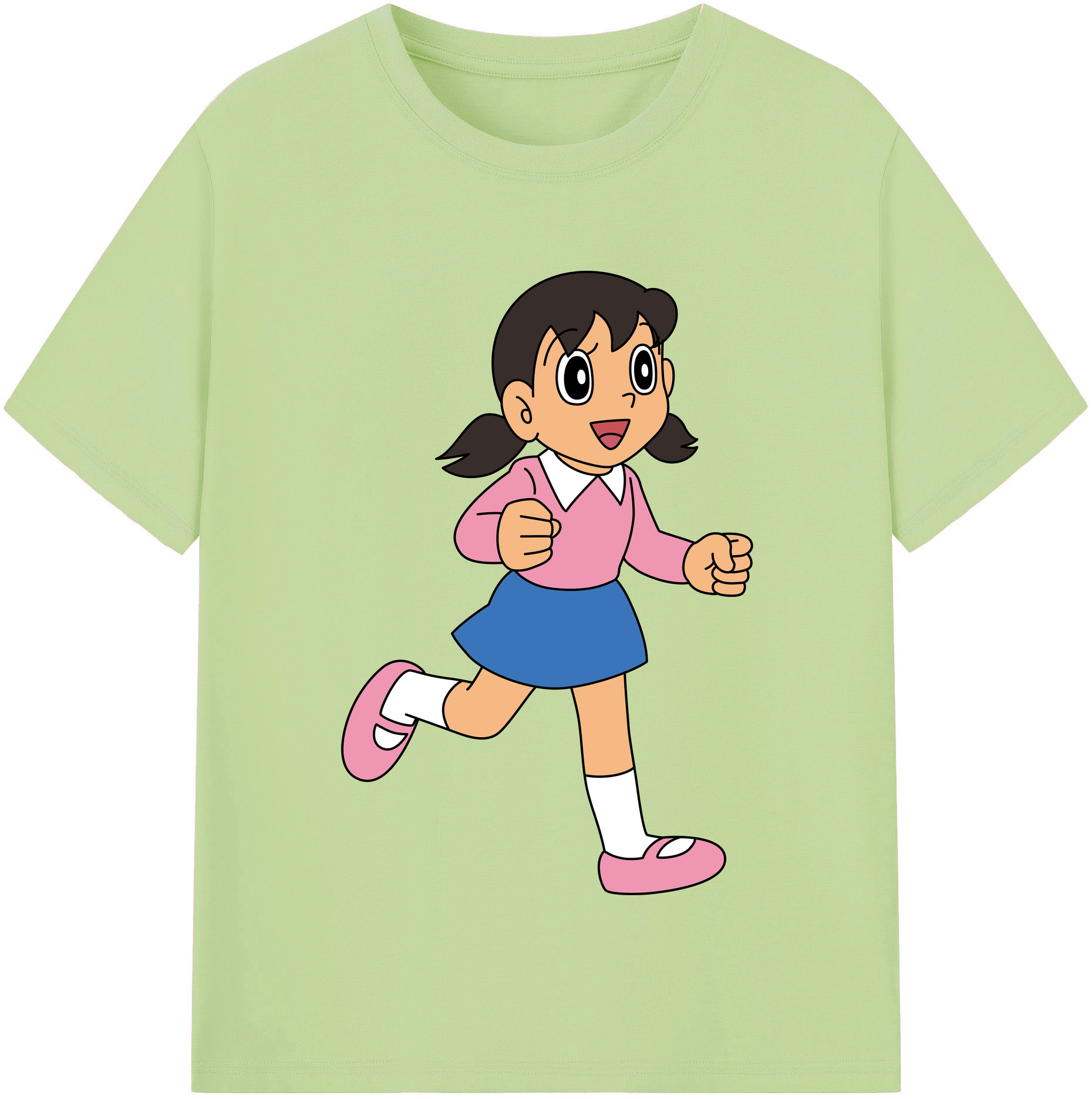 （画像用） ドラえもん みなもと しずか Doraemon Shizuka Minamoto 綿100％半袖Tシャツ（フロントプリント）